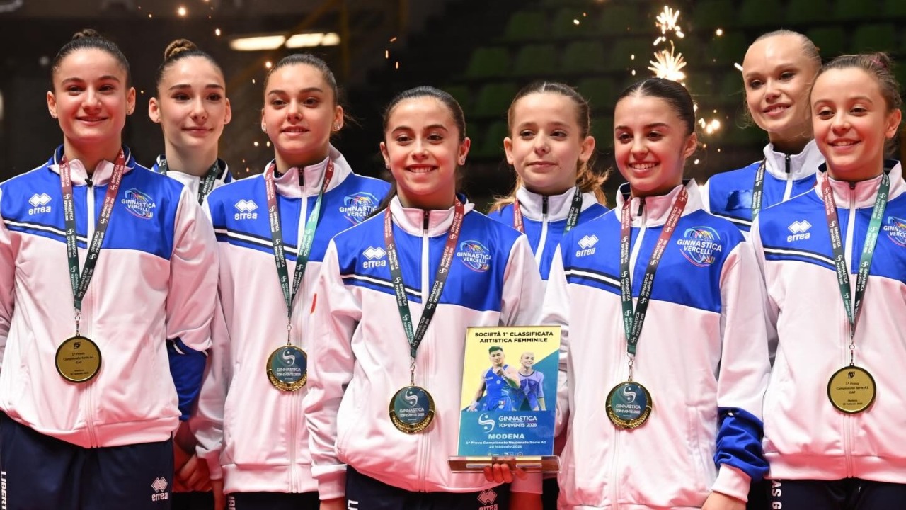 Serie A1 di ginnastica artistica: la Libertas Vercelli trionfa a Modena