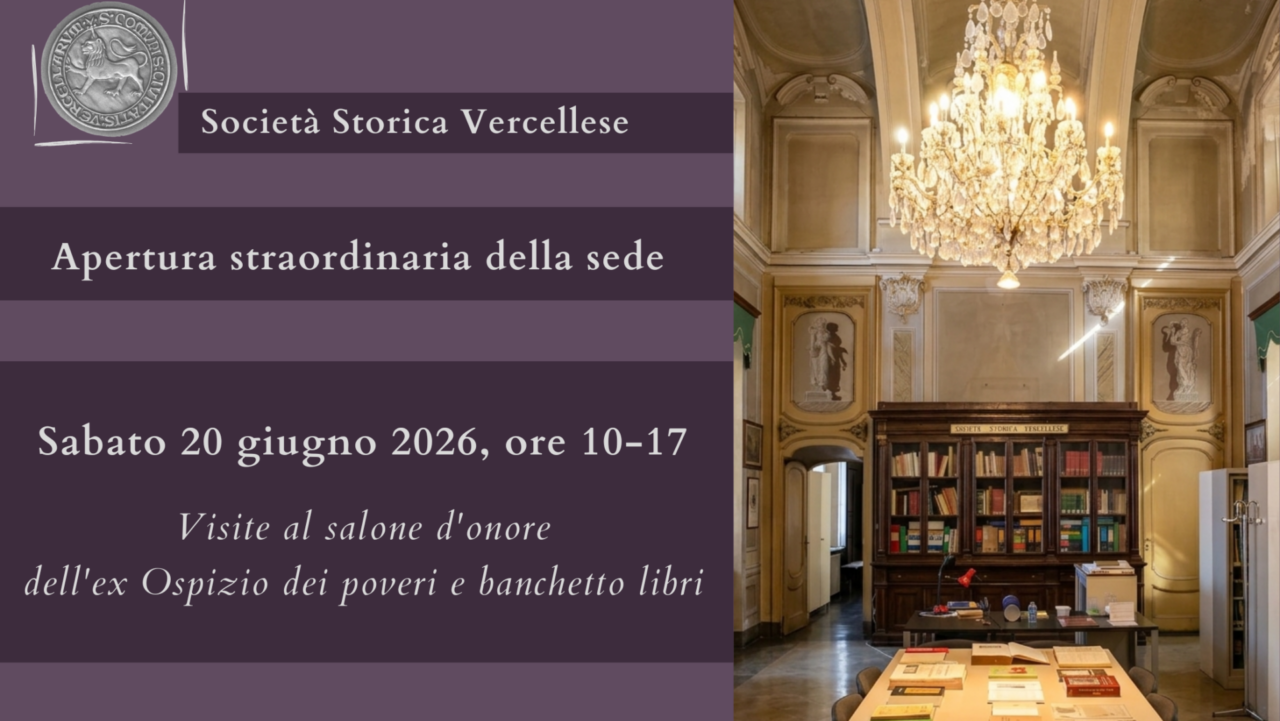 La Società Storica Vercellese apre le porte della sede di via Fratelli Garrone