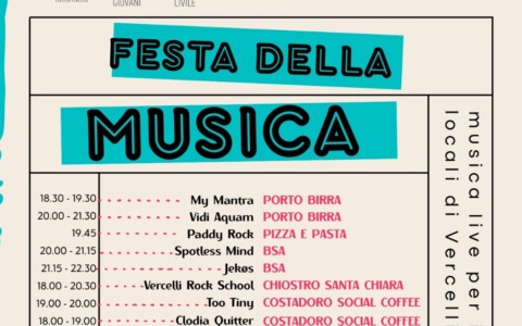 Vercelli celebra la “Festa della Musica” il 21 giugno